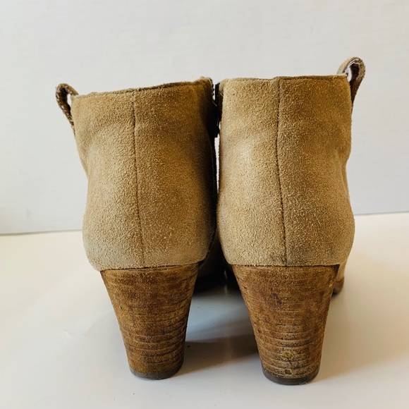 Madewell Tan Suede Booties with Stacked Heel 7.5 - Picture 6 of 8